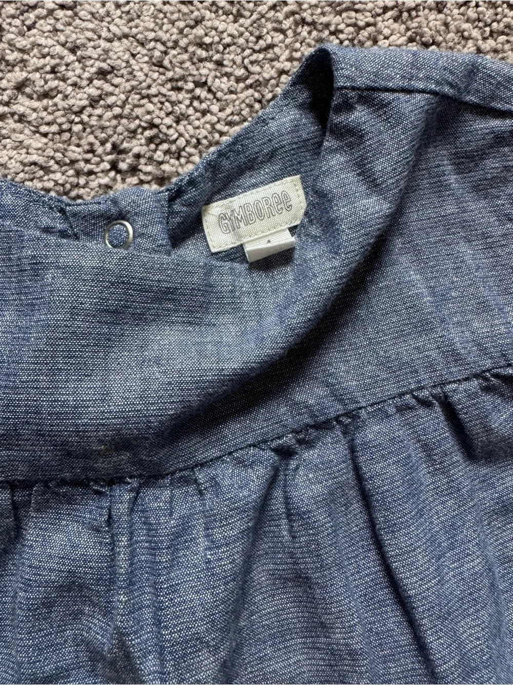 Gymboree Blue Tiered Chambray Dress with Ruffled Sleeves